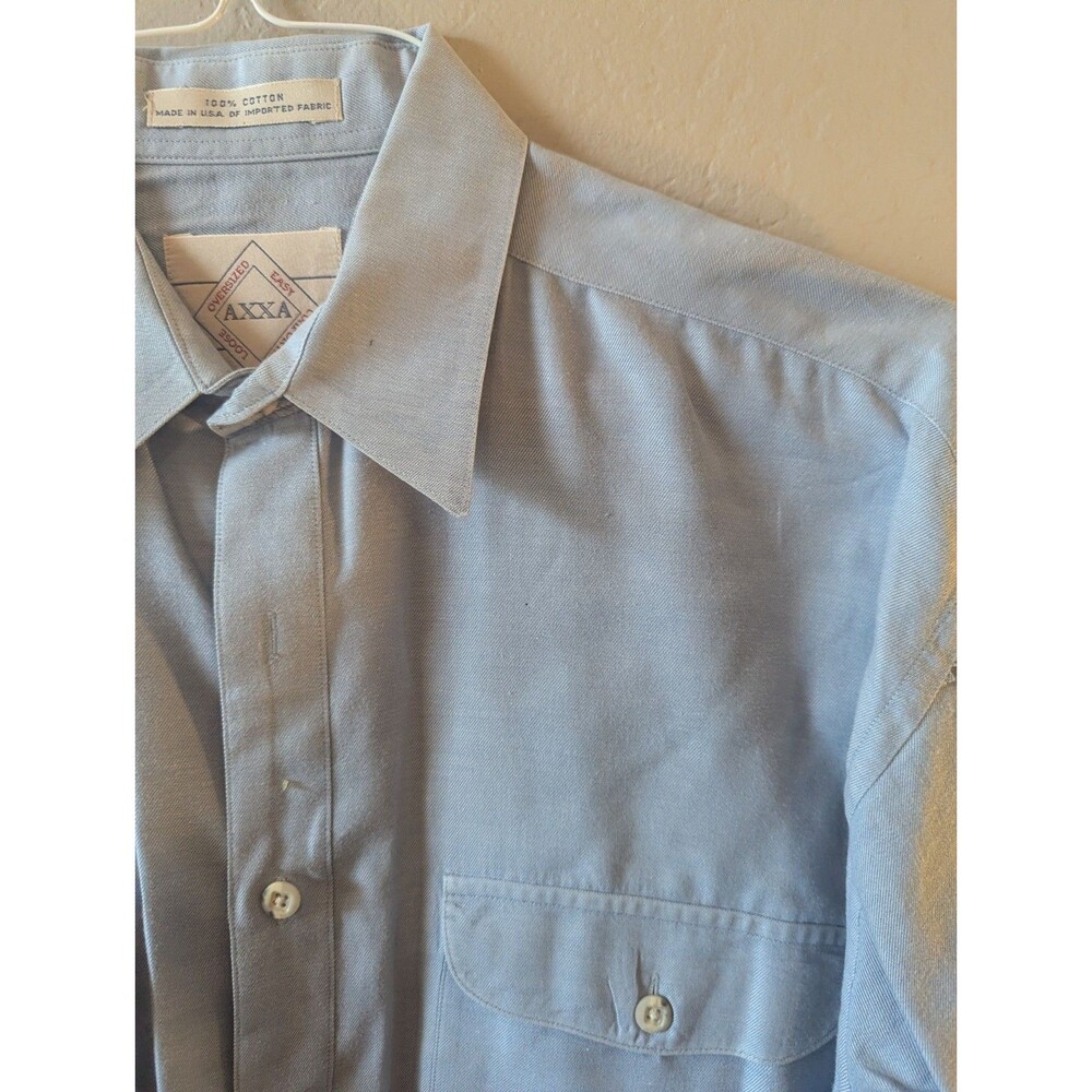 AXXA Shirt Mens 15.5 32/33 Long Sleeve Shirt Button Up Cotton Bussiness Classic